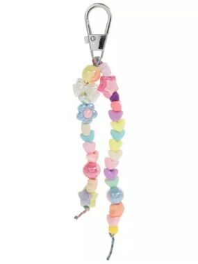 New Pastel Heart & Star Beaded Keychain - Multicolor Bag Charm